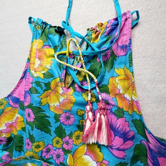 Anthropologie Lilka Dinan Dress Womens Small Halter Handkerchief Floral Summer - Picture 9 of 11